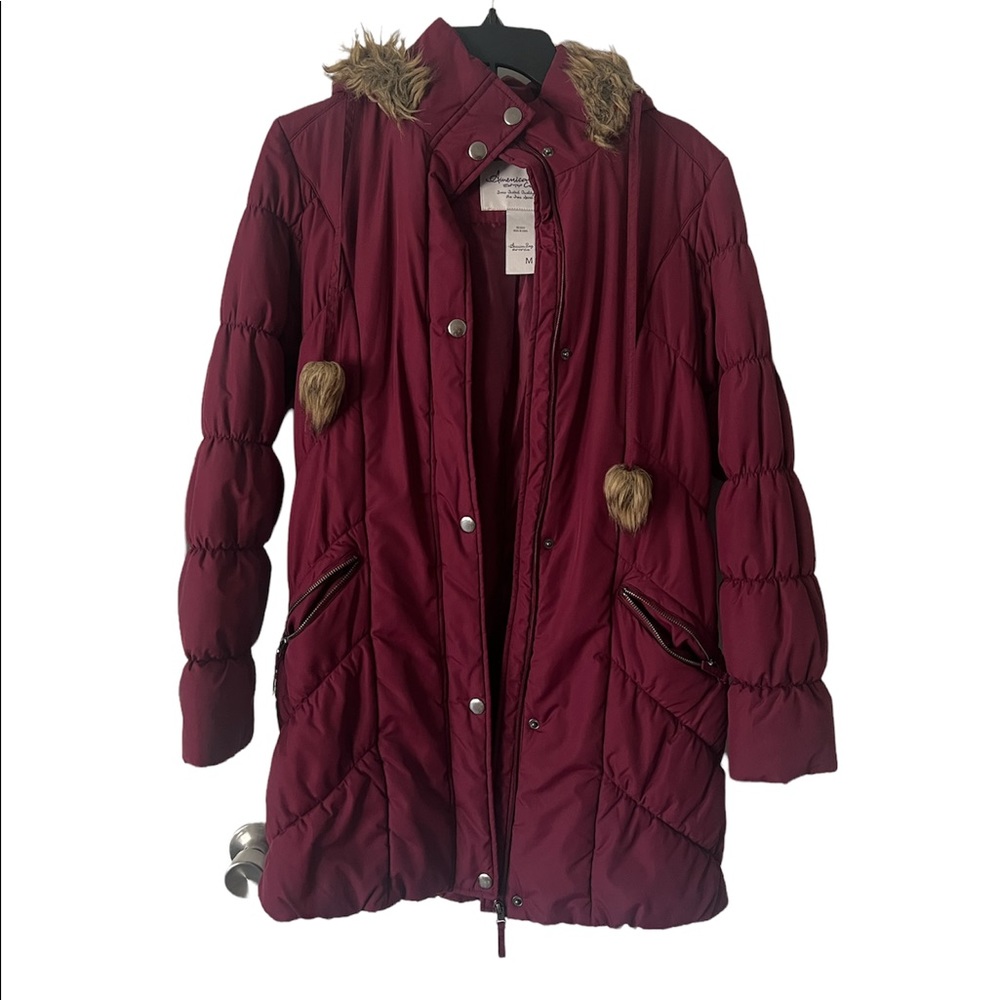 American Rag Puffer long jacket with hood
